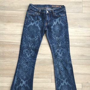 ALLEN B lace stencil flare jeans